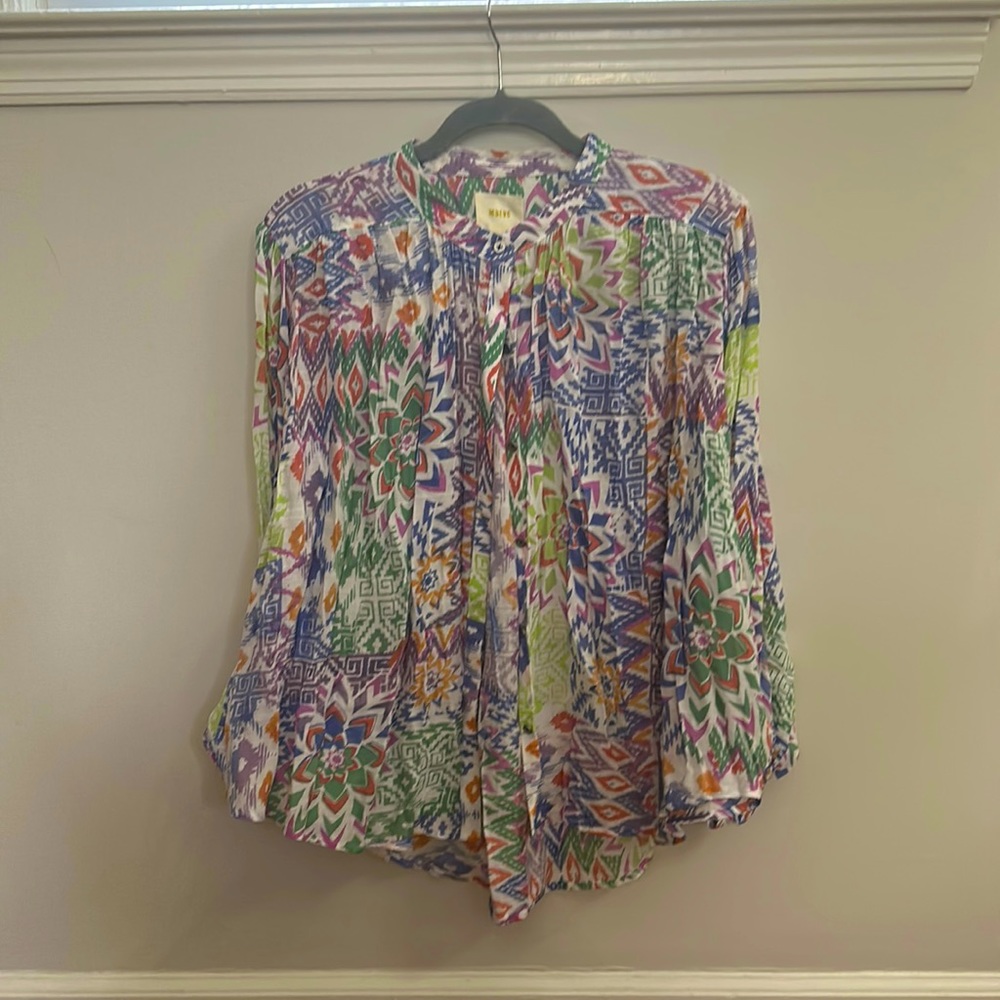 Maeve Anthropologie Multi Color Flowy Top